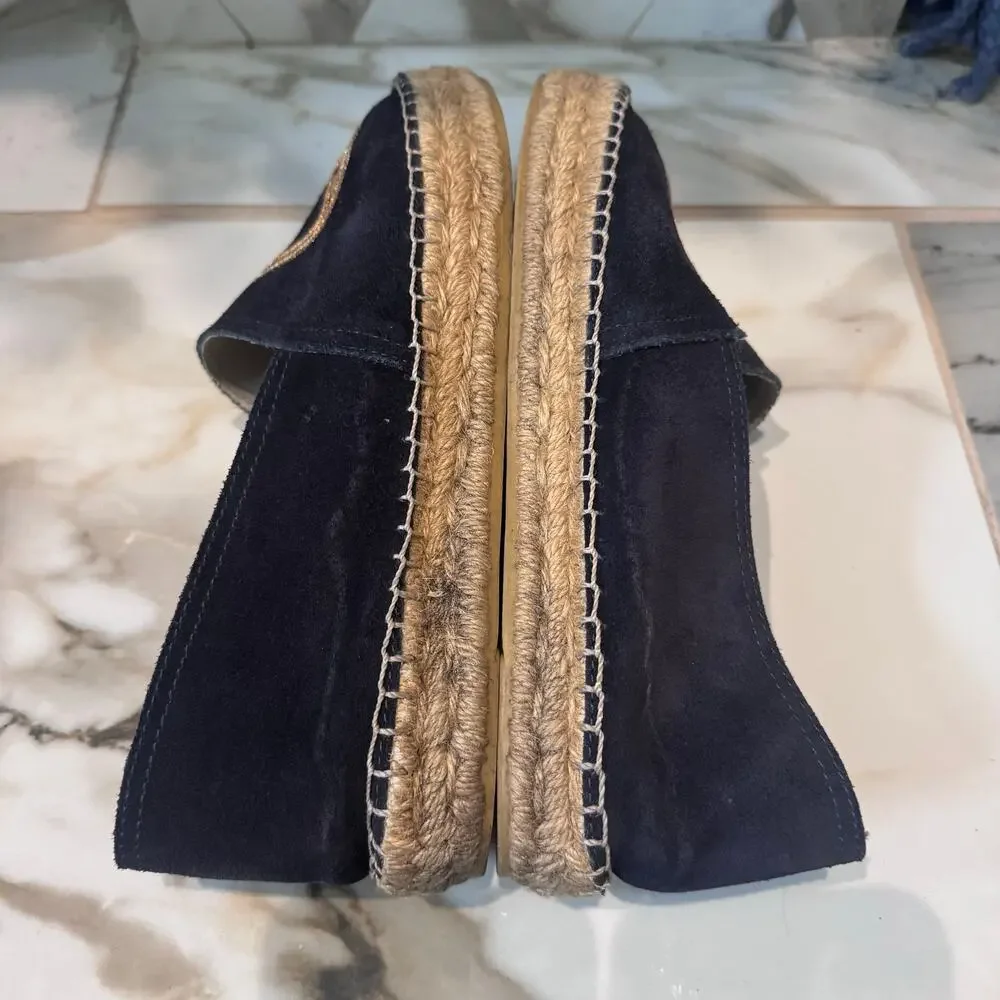 Cervera Women's Navy Blue Suede Lucky Horseshoe Espadrilles Size‎ 10 Casual
